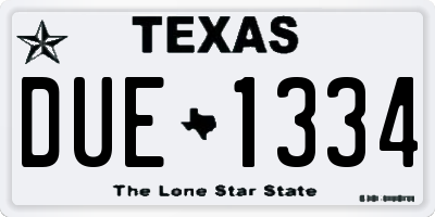 TX license plate DUE1334