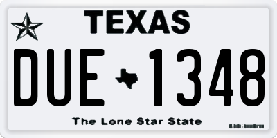TX license plate DUE1348