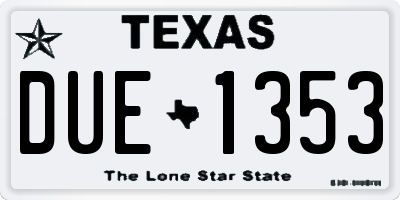 TX license plate DUE1353
