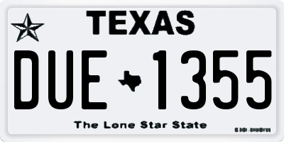 TX license plate DUE1355