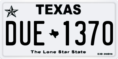 TX license plate DUE1370