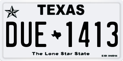 TX license plate DUE1413