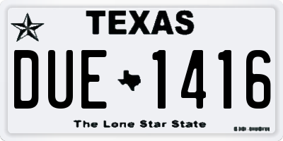 TX license plate DUE1416