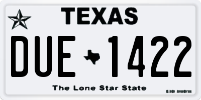 TX license plate DUE1422