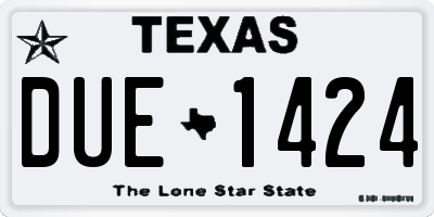 TX license plate DUE1424