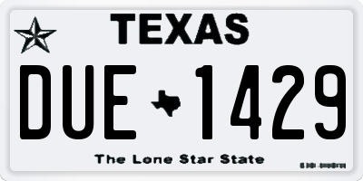 TX license plate DUE1429