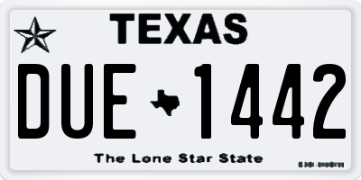 TX license plate DUE1442