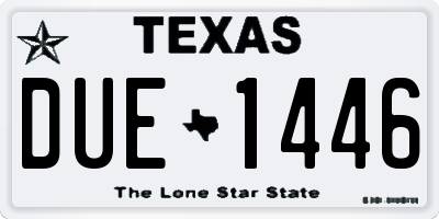 TX license plate DUE1446
