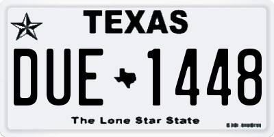 TX license plate DUE1448