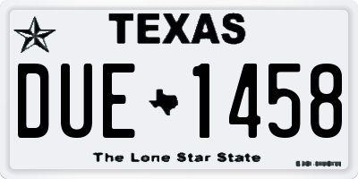 TX license plate DUE1458