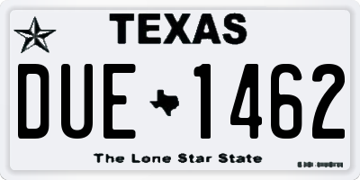 TX license plate DUE1462