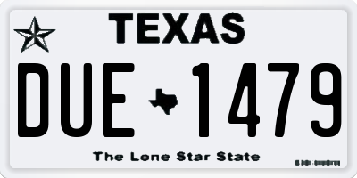 TX license plate DUE1479