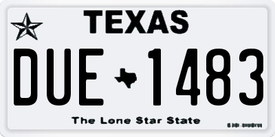 TX license plate DUE1483