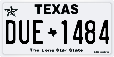 TX license plate DUE1484