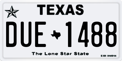 TX license plate DUE1488