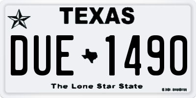 TX license plate DUE1490