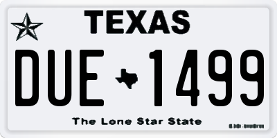 TX license plate DUE1499