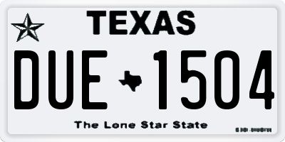 TX license plate DUE1504