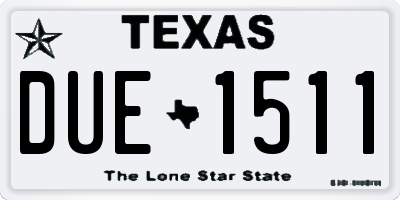 TX license plate DUE1511