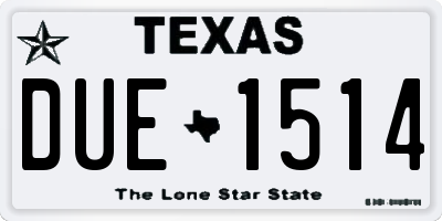 TX license plate DUE1514