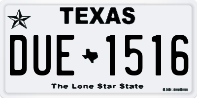 TX license plate DUE1516