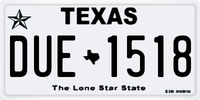 TX license plate DUE1518