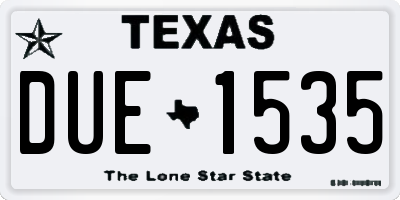 TX license plate DUE1535