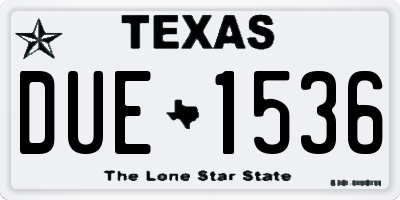 TX license plate DUE1536
