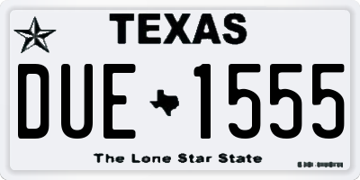 TX license plate DUE1555