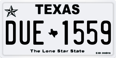 TX license plate DUE1559