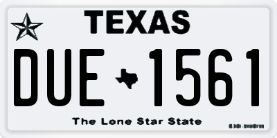 TX license plate DUE1561