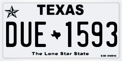 TX license plate DUE1593