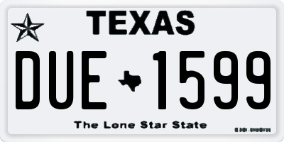 TX license plate DUE1599