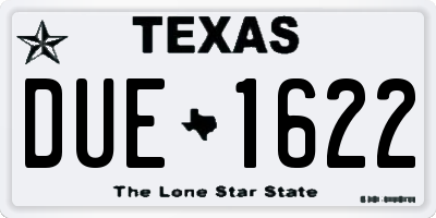 TX license plate DUE1622