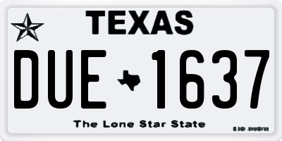 TX license plate DUE1637
