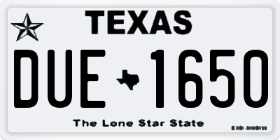 TX license plate DUE1650