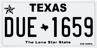 TX license plate DUE1659
