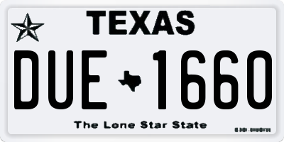 TX license plate DUE1660