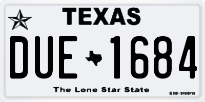 TX license plate DUE1684