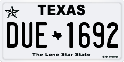 TX license plate DUE1692