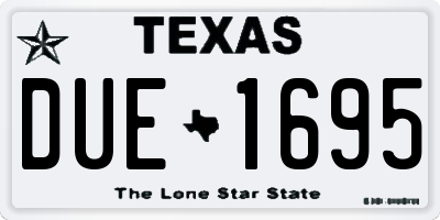 TX license plate DUE1695