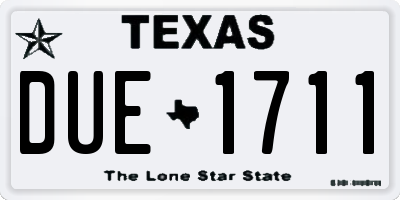 TX license plate DUE1711