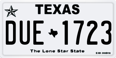 TX license plate DUE1723
