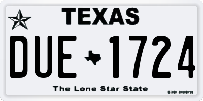 TX license plate DUE1724