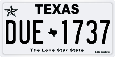 TX license plate DUE1737