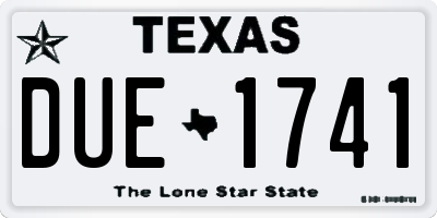TX license plate DUE1741