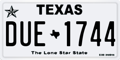 TX license plate DUE1744