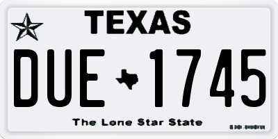 TX license plate DUE1745