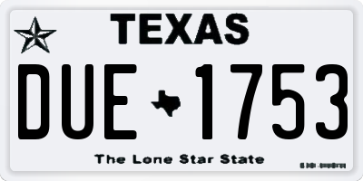 TX license plate DUE1753
