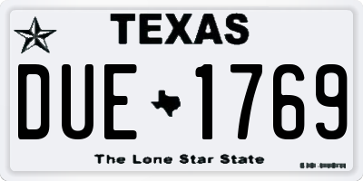 TX license plate DUE1769